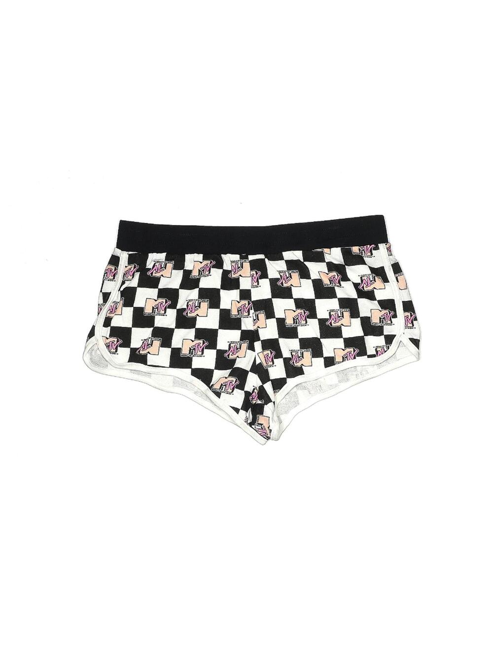 MTV Black Checkered Logo Shorts Size L